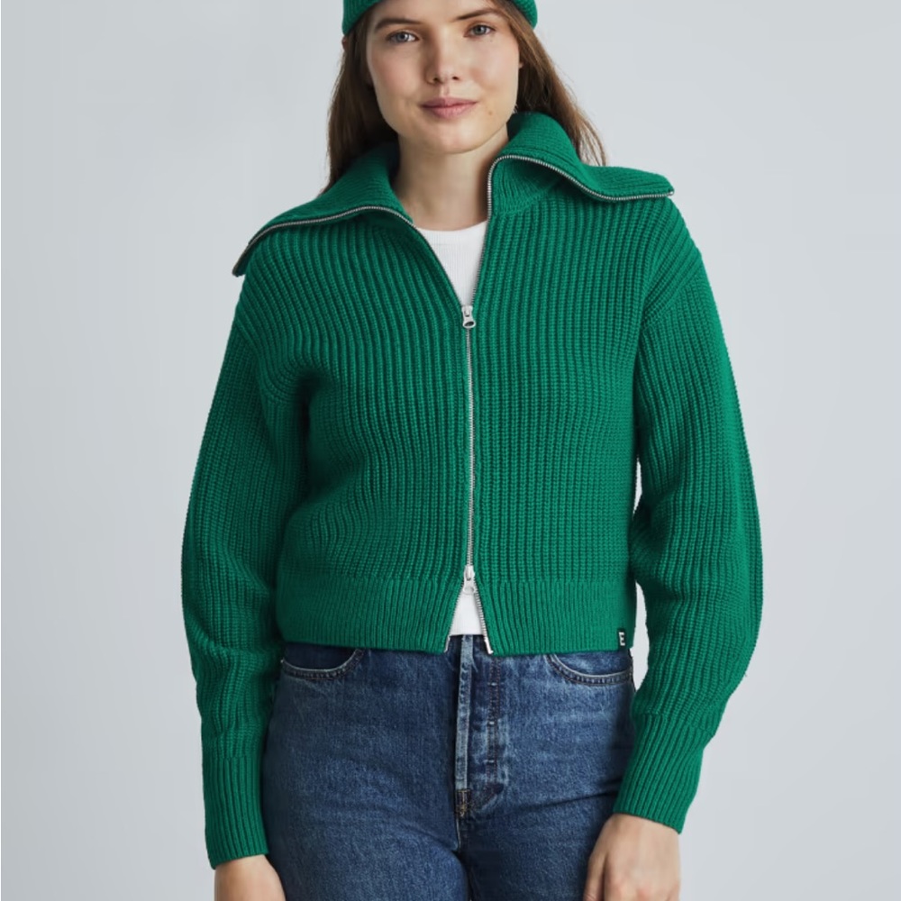 Everlane The Chunky Cardigan in Green
